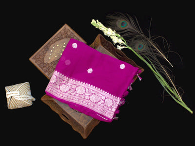 Pure Banarasi Silk Georgette Rupa Butti