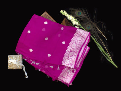 Pure Banarasi Silk Georgette Rupa Butti